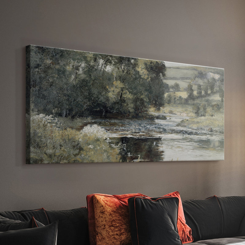 Série paysage - CDLxxvii - Toile tendue avec châssis - Prêt à être accroché, H 16 po x l 32 po