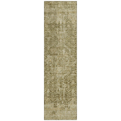 Scarlune Brown Washable Indoor-Outdoor Rug - LOOMLAN