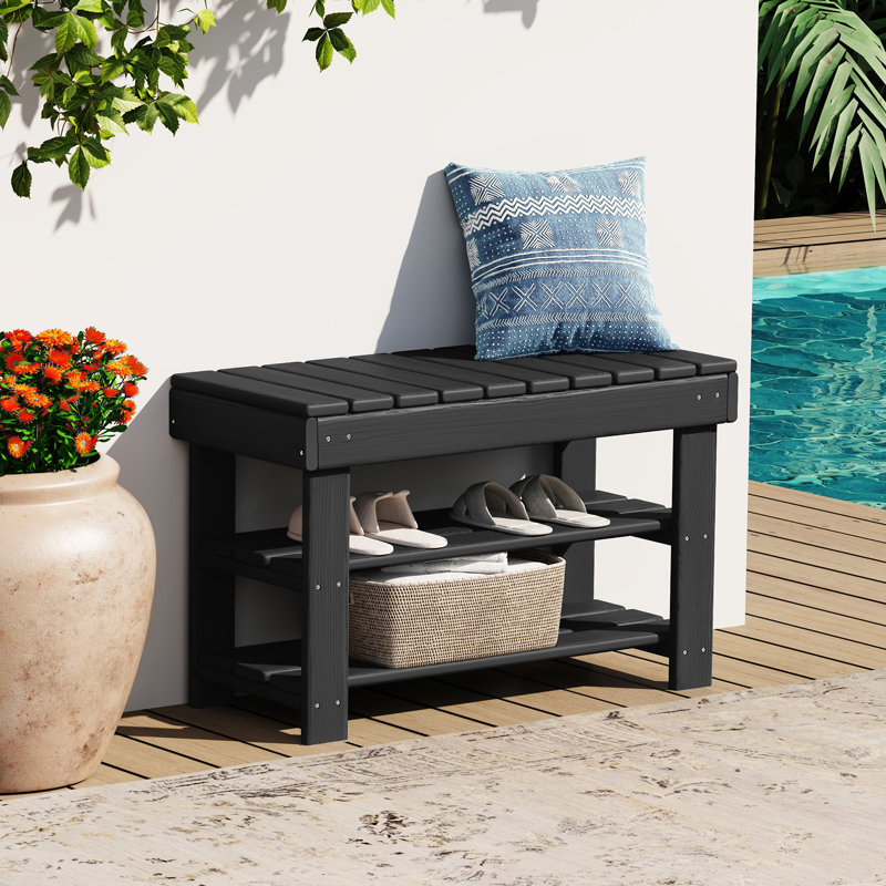 Belem HDPE Storage Bench, Black