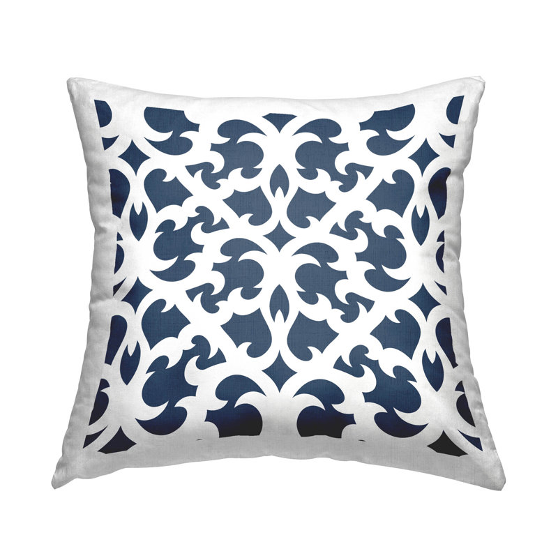 Polyester Throw Square Pillow Cover & Insert, Blue