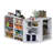 L-shaped Reception Desk With 3 Drawers & Glass Display Cabinet, Retail Counter Front Desk Reception Counter With Cabinet