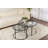 Modern Coffee Table Set (2 Pieces), Black Tempered Glass & Metal Frame, Small Table: 23.6 x 15.4 x 23.6 inches | Large Table: 31.5 x 16.9 x 31.5 inches | Industrial Style, Durable Design for Living Room & Lounge Spaces-210087647
