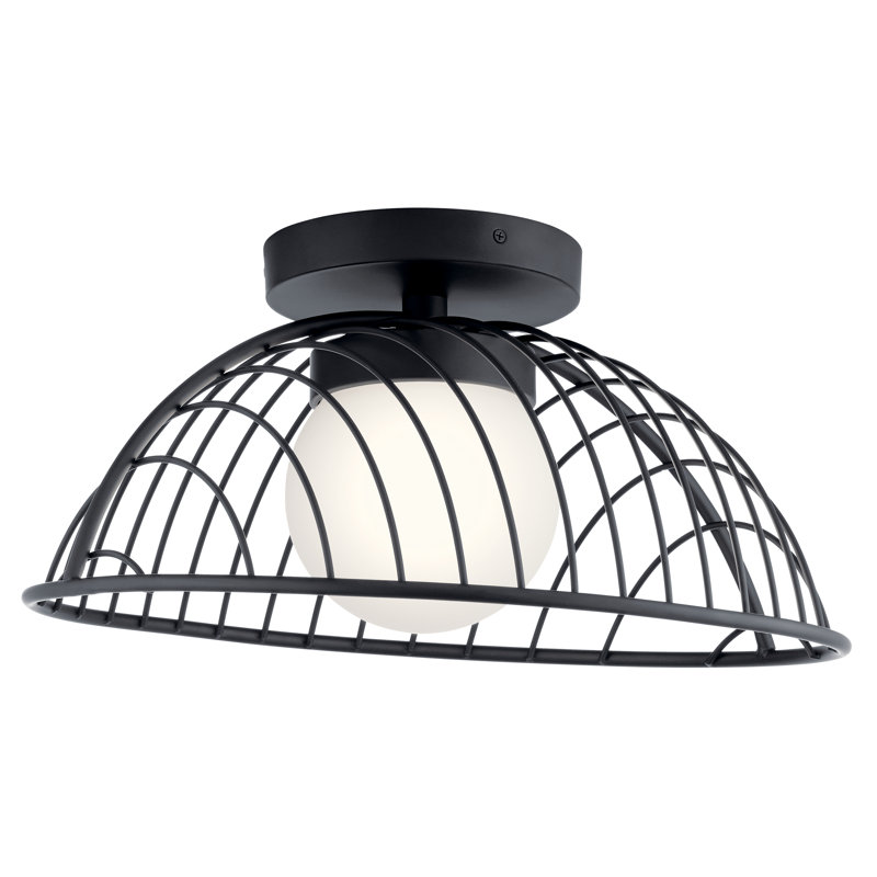 Braith LED Semi Flush Mount, Matte Black