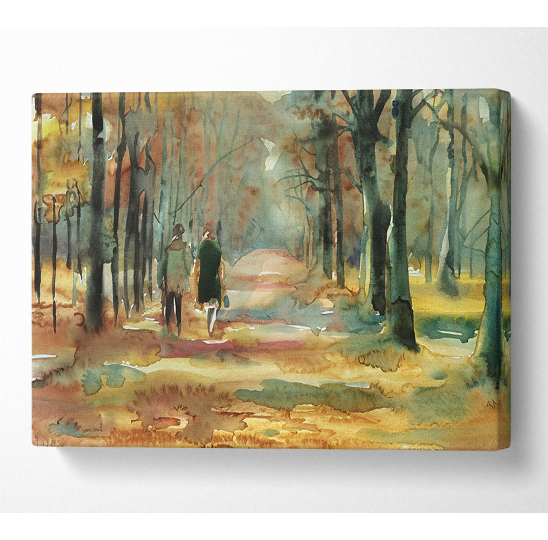 Lesser Ury Couple Walking in the Woods - Kunstdrucke auf Leinwand