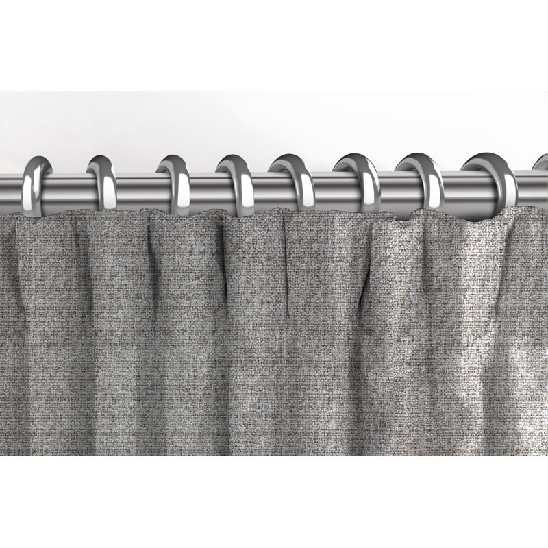 Ayara Room Darkening Curtains / Drapes Pair, Soft Grey, 116 W cm x 137 D cm