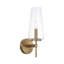 Applique murale en laiton vieilli avec verre transparent l 5 po x H 15,75 po-123843816