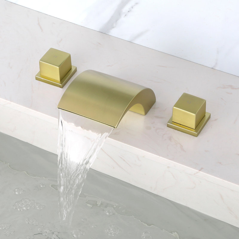 Widespread 2-handle Bathroom Faucet, Brushed Gold