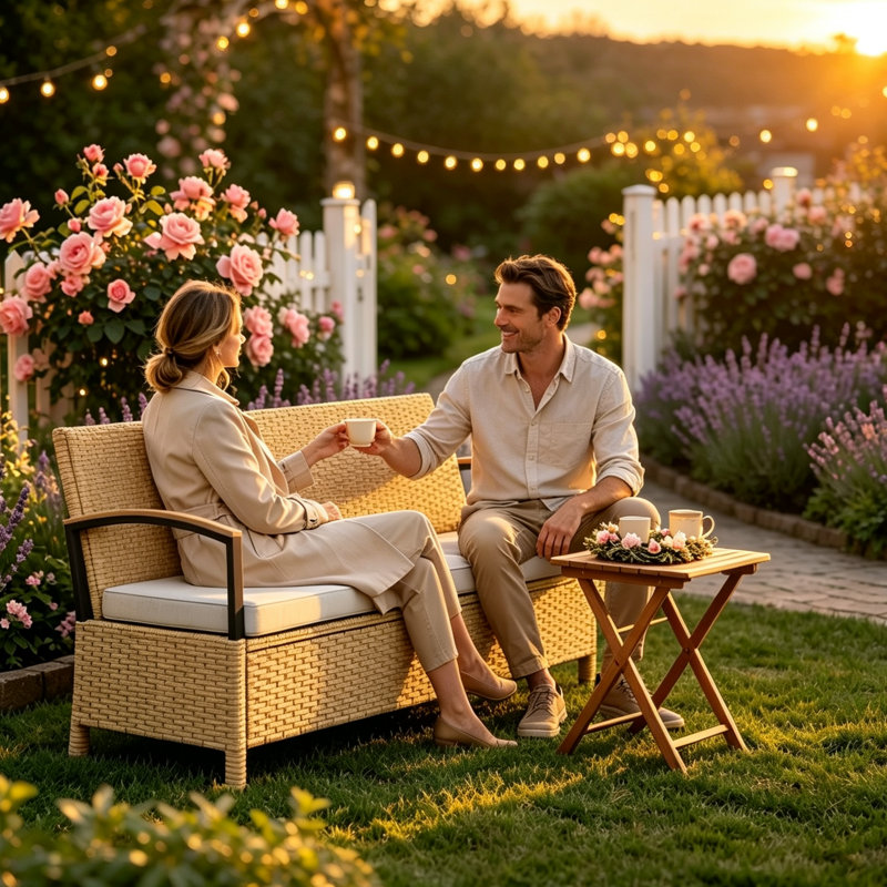 Outdoor Bench, Khaki