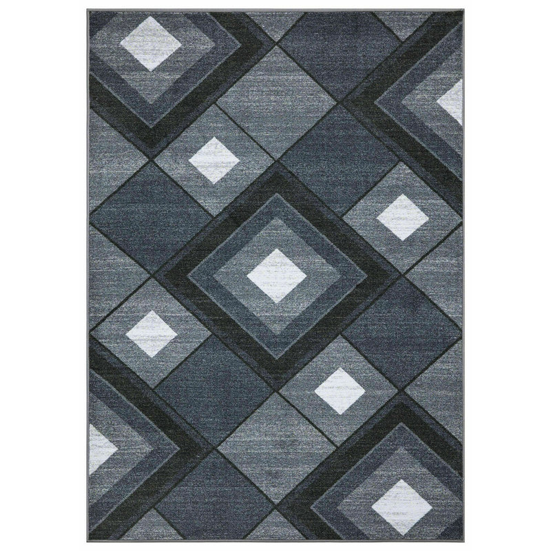 New Thick Large Shaggy Non Slip Hallway Runner Rugs Bedroom Living Room Carpet - grey-estime, Rectangle 160 x 230cm