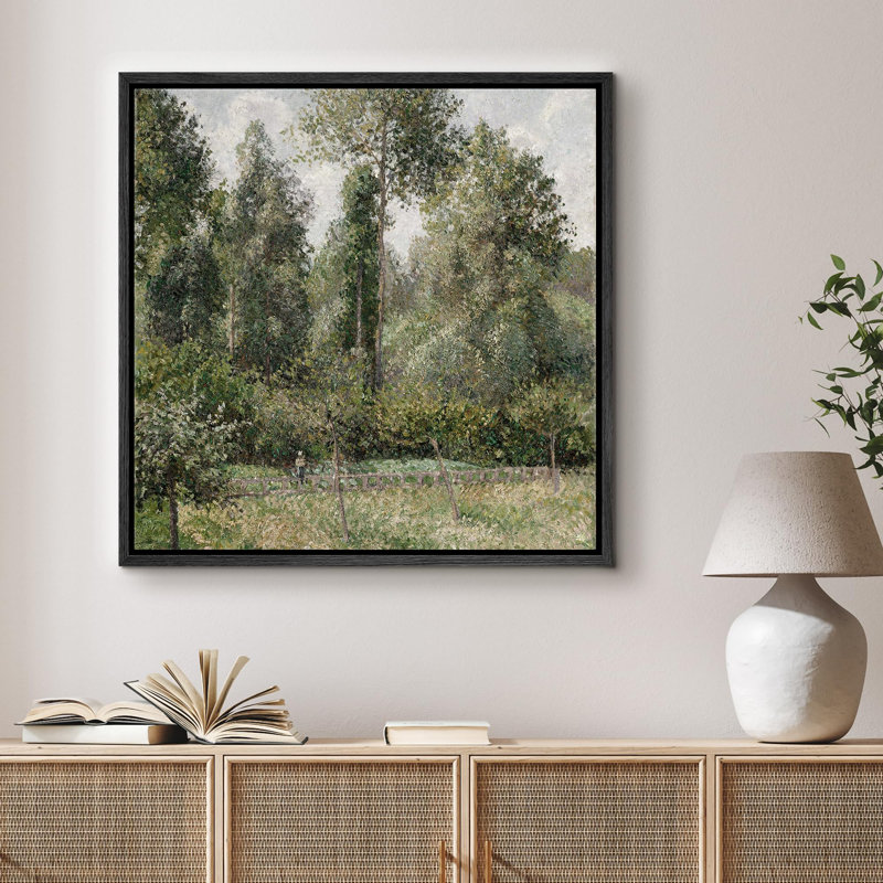 «Verdant Forest Path Tranquil Trees and Foliage Peaceful Nature Wilderness Illustration Rustic Zen», reproduction d'art sur toile tendue