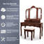 Ensemble coiffeuse et tabouret Mandi