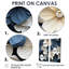 Violettes ornées bleues et blanches - impressions d'art bleues sur toile-516946213-516946217-516946210