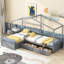 Lit plateforme gris avec 3 compartiments de rangement - chambre à coucher essentielle, très fonctionnelle et élégante-121104118