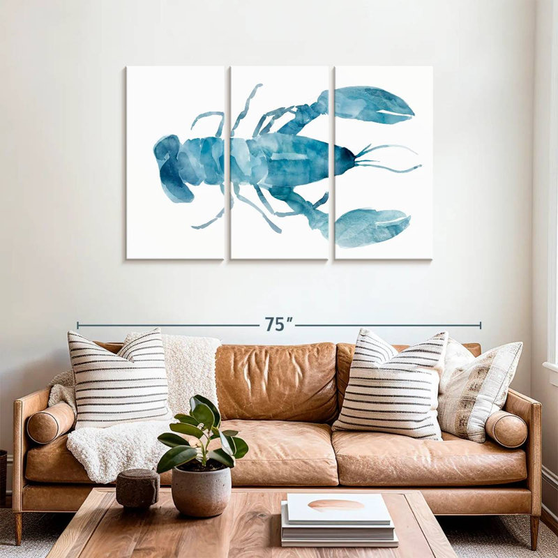 Homard Brampt bleu turquoise, H 36 po x l 57 po
