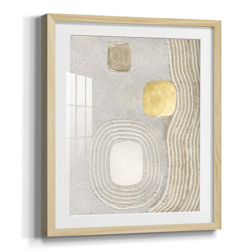 Golden Ishi II, reproduction encadrée, Blanc, Papier avec cadre naturel