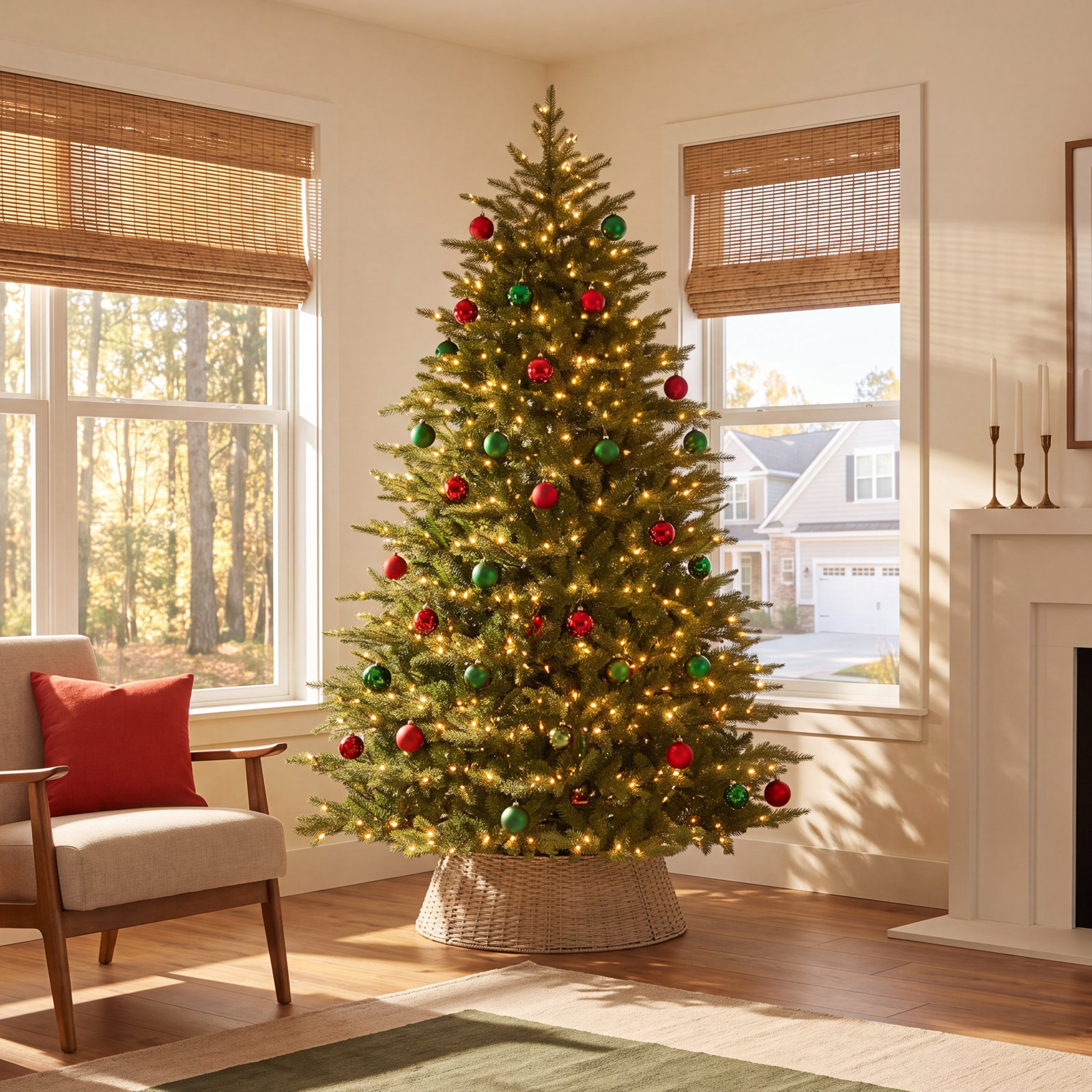 Latrae Pre-Lit Nordic Spruce Christmas Tree, 7.5'