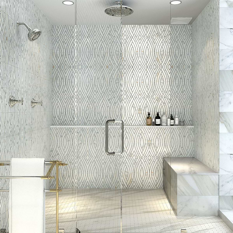 Krista Watterworth New Palm Beach 12x12 Polished Marble Mosaic Tile