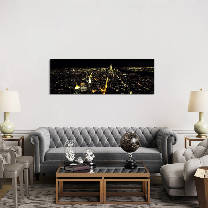 Aerial View of a City, New York City, New York State, USA #2 1 Piece Wrapped Canvas Panoramic Wall Art