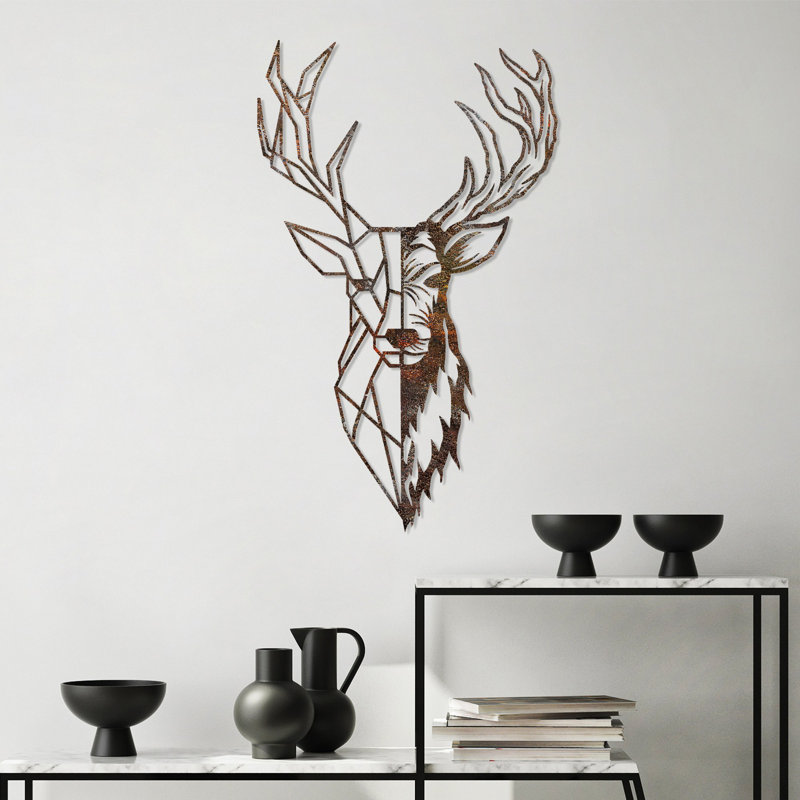 Hand-Painted Decorative Metal Wall Accessory, Antiquation Finish, 27.6 x 16.5 inches | Durable Metal Body, Thickness: 0.06 inches | Unique Home Décor Piece, Adds Character & Charm to Any Space