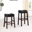 De 2 tabourets de bar noirs et cappuccino - Repose-pieds intégrés pour plus de confort, 2 tabourets de collection, 10,5 po de largeur, 16,5 po de profondeur