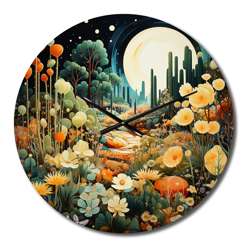 Horloge murale sarcelle verte Cactus vert, Petit