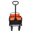 Mini chariot de plage pliable de jardinage de chariot (noir + bleu)-114229145