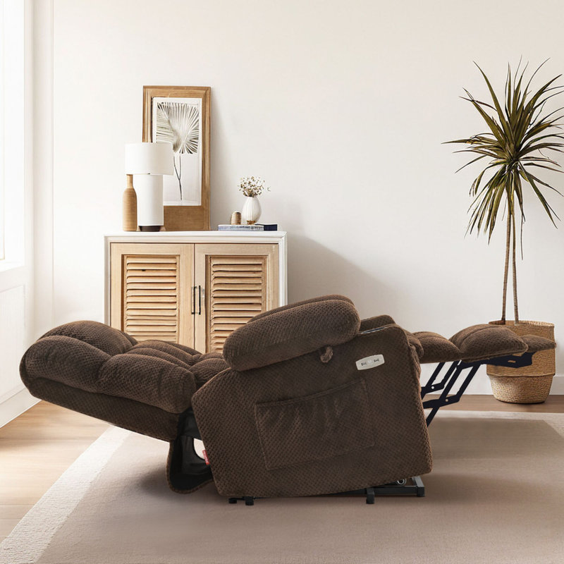 Dual Motor Lift Assist Riser Recliner with Massage, Coffee