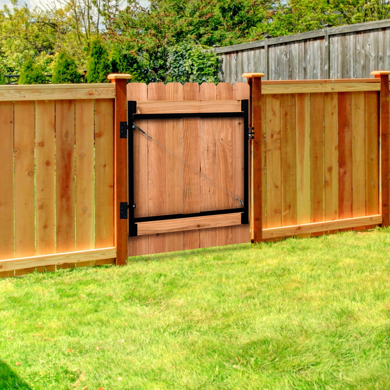 Adjust-A-Gate Small Black Powder Coated Steel Anti-Sag Gate Kit