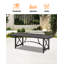 Table de salle à manger d'extérieur pour 8 personnes, table de salle à manger d'extérieur en aluminium avec trou pour parasol 2,2 po, très grande table d'extérieur rectangulaire pour 8 personnes pour terrasse, jardin, porche, bord de piscine