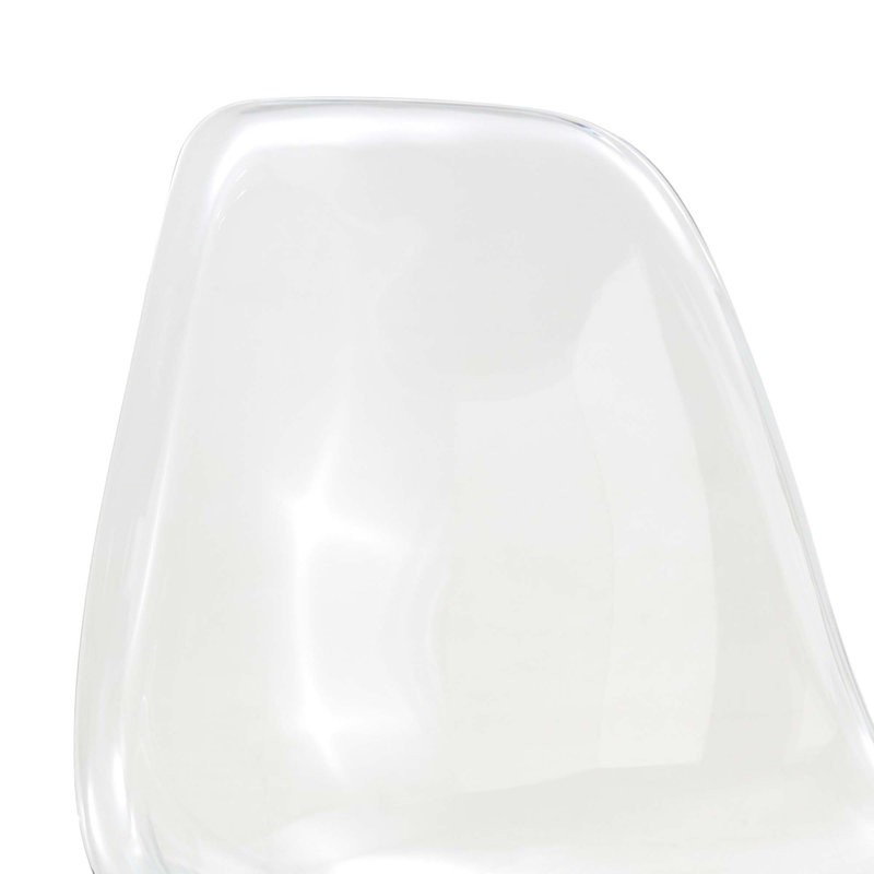 Ensemble de table de salle à manger 5 pièces avec 4 chaises en plastique transparent, support en métal en forme de X et entretien facile