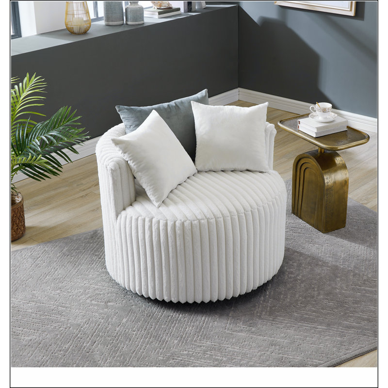 Fauteuil d'appoint rembourré en velours côtelé avec roulettes Plush