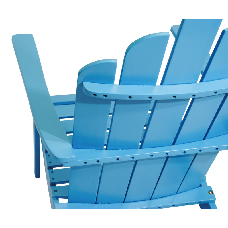 Chaise Adirondack en bois massif Ivania, Turquoise
