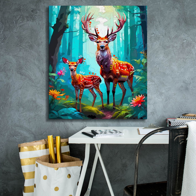  «Forest Wanderers» par Dean Russo, art mural sur toile, 26 po x 30 po, H 30 po x l 26 po