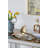 47x15.5x31" Rectangular Console Table with Elegant Floral Design and Mirrored Silver Finish