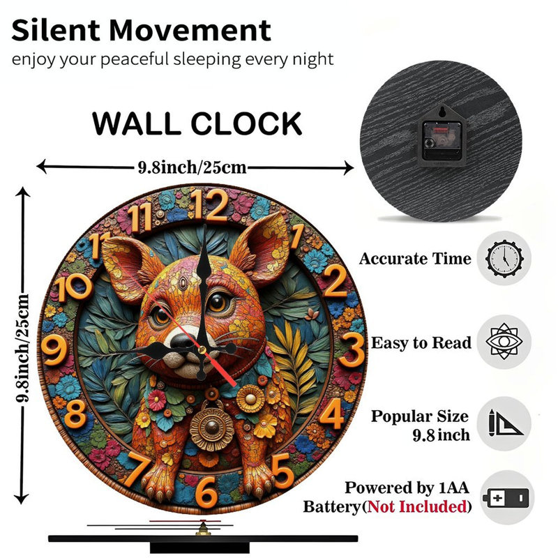 Colorful Artistic Floral Wall Clock Decoration