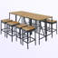 Table bistro en bois d'acacia et osier