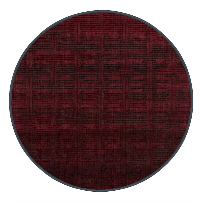 Tapis rouge en treillis lavable à la machine, Rond 7 pi