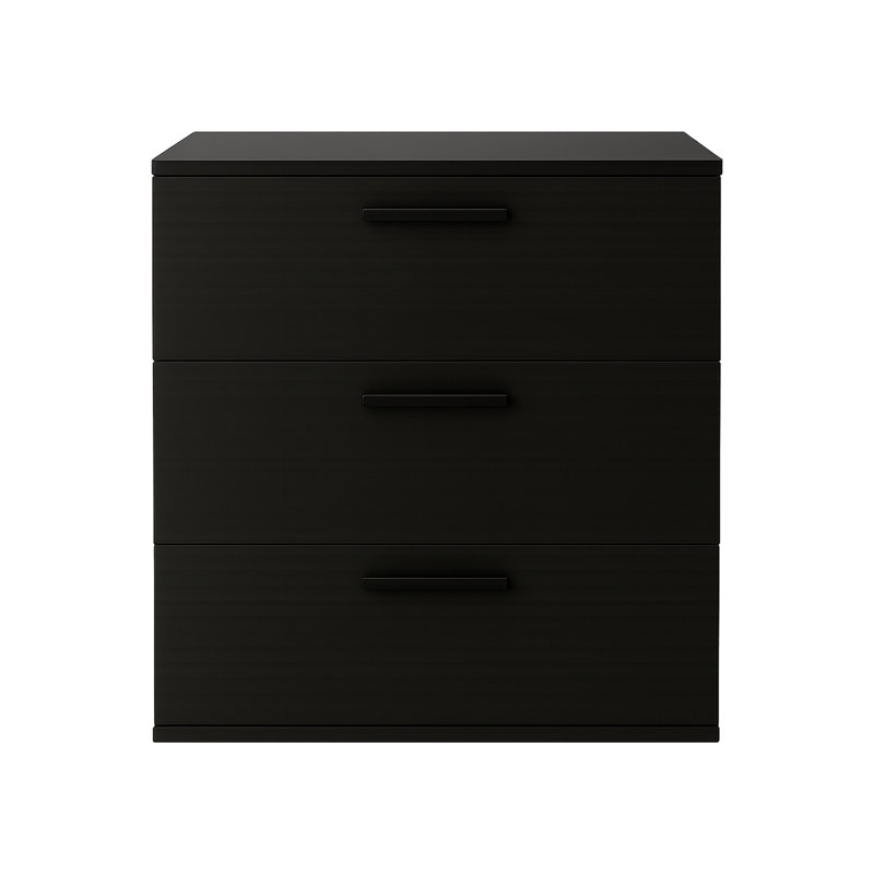 Commode noire à trois tiroirs Morgan