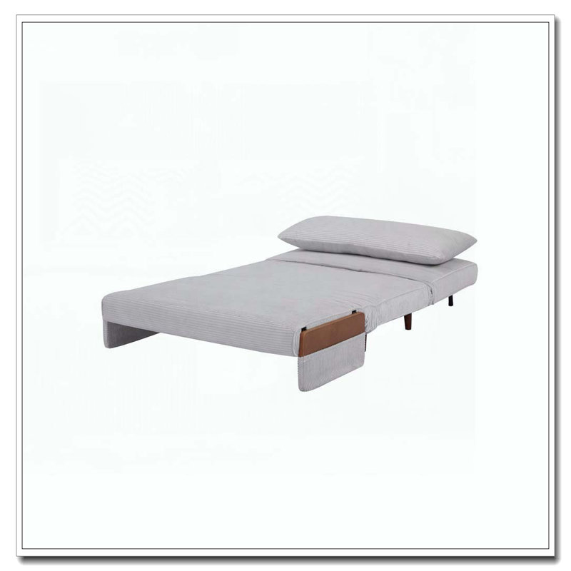 Fauteuil d'appoint rembourré convertible, Gris clair