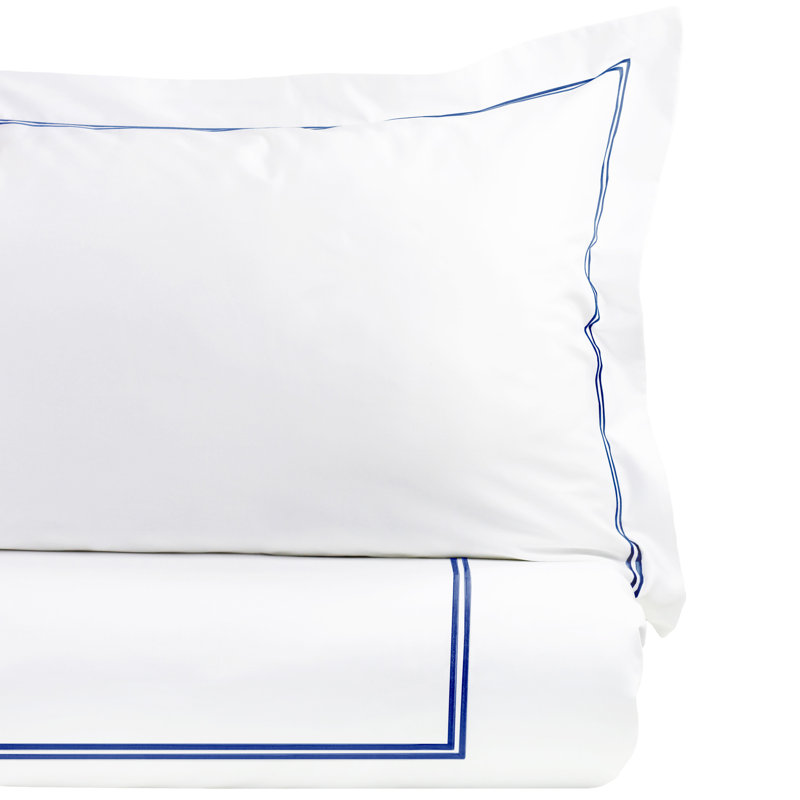 Stripe Sateen Duvet Cover, King, Navy