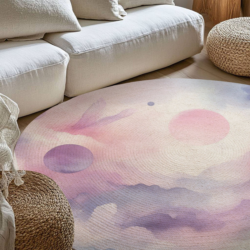 Tapis tressé Celestial Dreams, Rond 5 pi