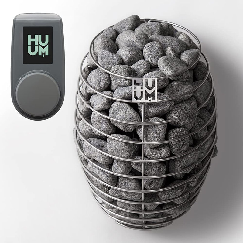 HUUM Drop 4.5 kW Sauna Heater with UKU Local Control, (Sauna Stones Included), Gray