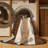 Washable Linen Brown Striped Area Rug-2000305073