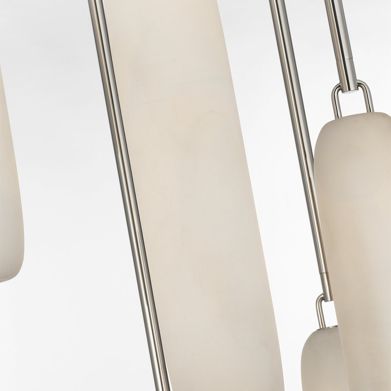 Kelly Wearstler Formosa 7-Light Pendant in Bronze with Alabaster, Polished Nickel
