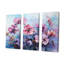 Fleurs roses et mauves, hortensias paradisiaques, ensemble d'art mural sur toile-107736393-107736397