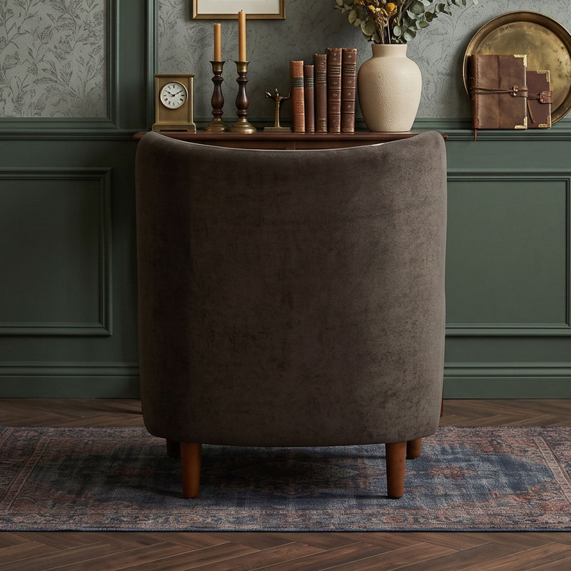 Fauteuil d'appoint moderne à oreilles en velours