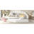 Full Size Upholstery Daybed Frame With Shall Shaped Backrest  And Trundle-999296457