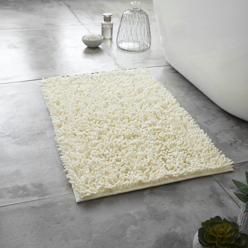 2 Piece Set Rectangle/U-shaped Bath Mat, Cream