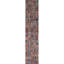 Antique Colorful Narrow and Long American Geometric Folk Art Hooked Runner Rug