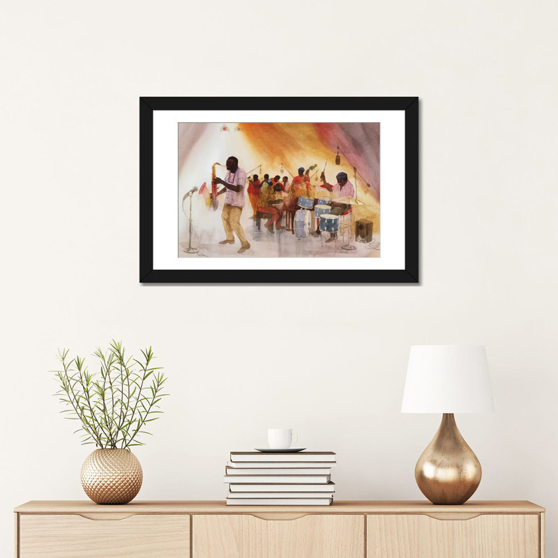 «Take the A train», reproduction sur toile, Toile avec cadre noir, H 8 po x l 18 po x P 26 po, Pas de tapis